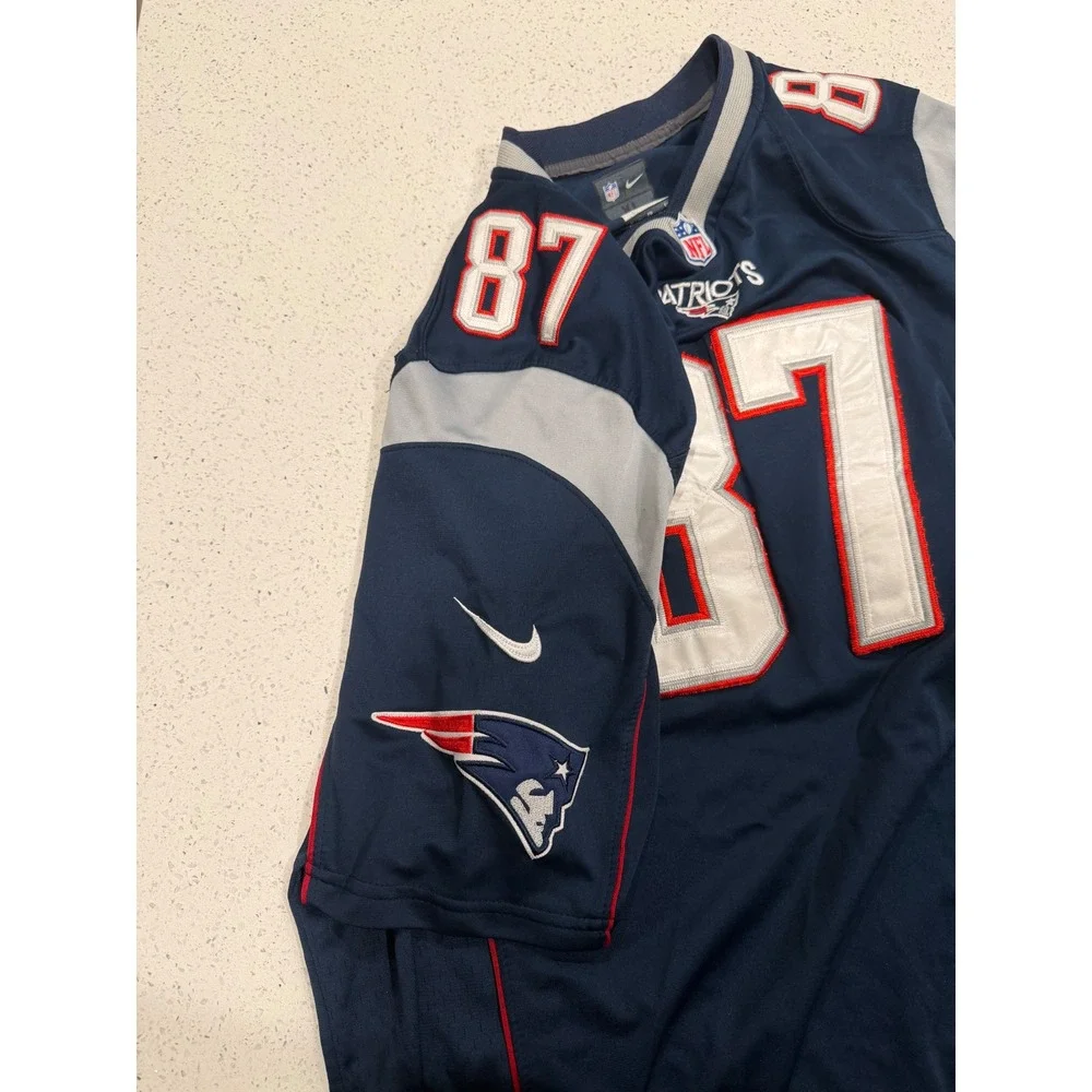 Nike New England Patriots Rob Gronkowski 87 Mens XL Navy Blue NFL Football